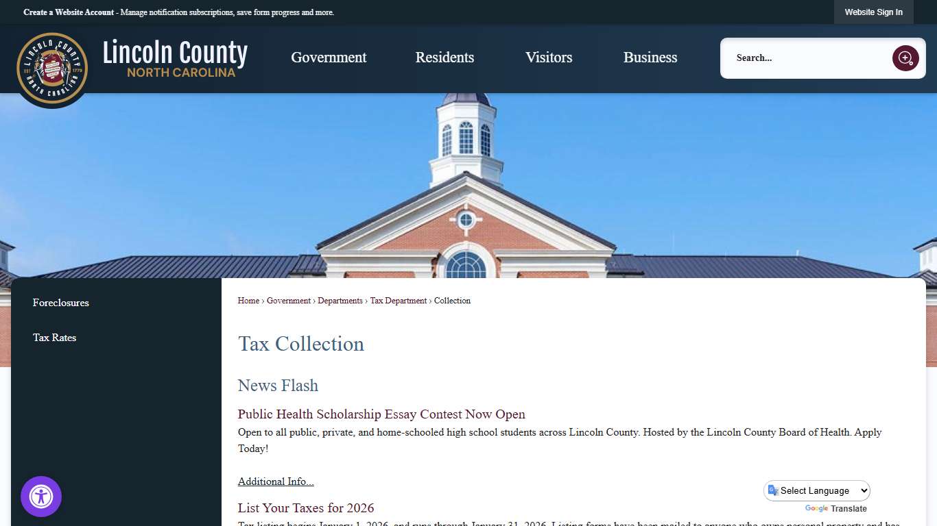 Tax Collection | County of Lincoln, NC - Official Website