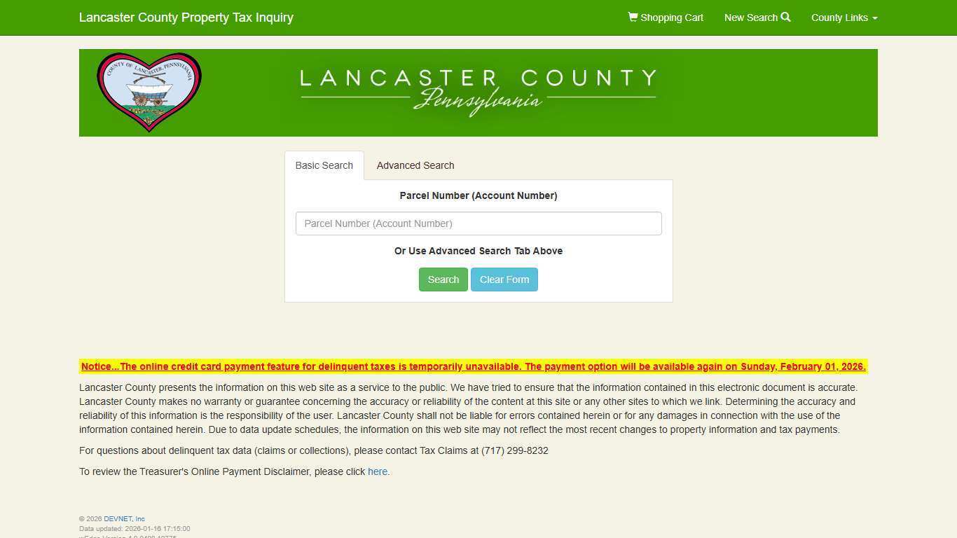 Lancaster County Property Tax Inquiry
